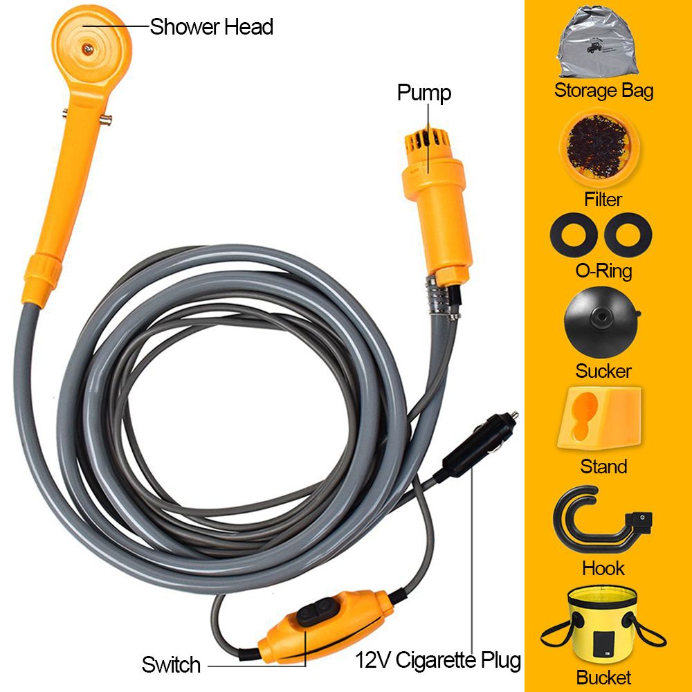 Portable Camping Shower Outdoor 12V Shower Pump With 20L