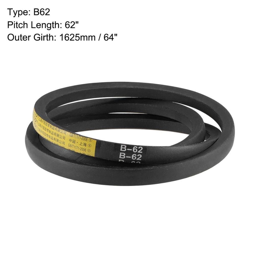B62 V-Belts 62" Pitch Length, B-Section Rubber Drive Belt 2pcs