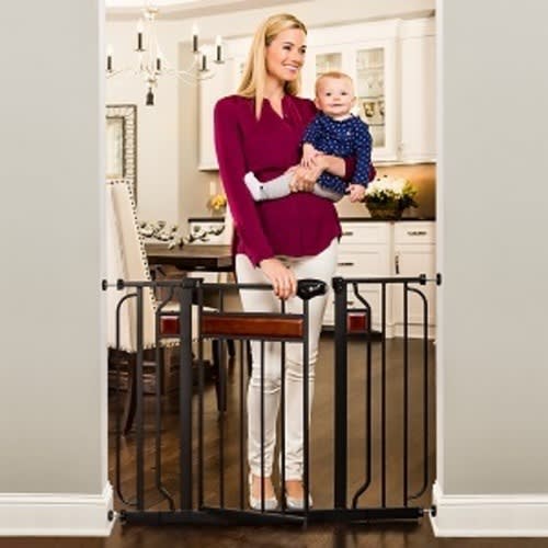 Wide Walk Thru Baby Gate - Black