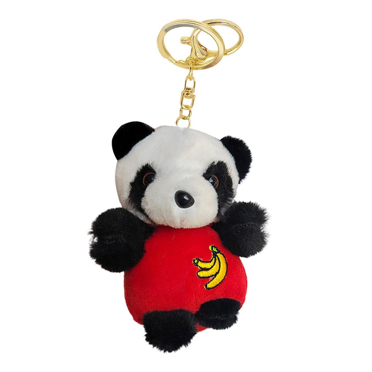 Key Holder Kawaii Black White Panda Pendant Keychain Red