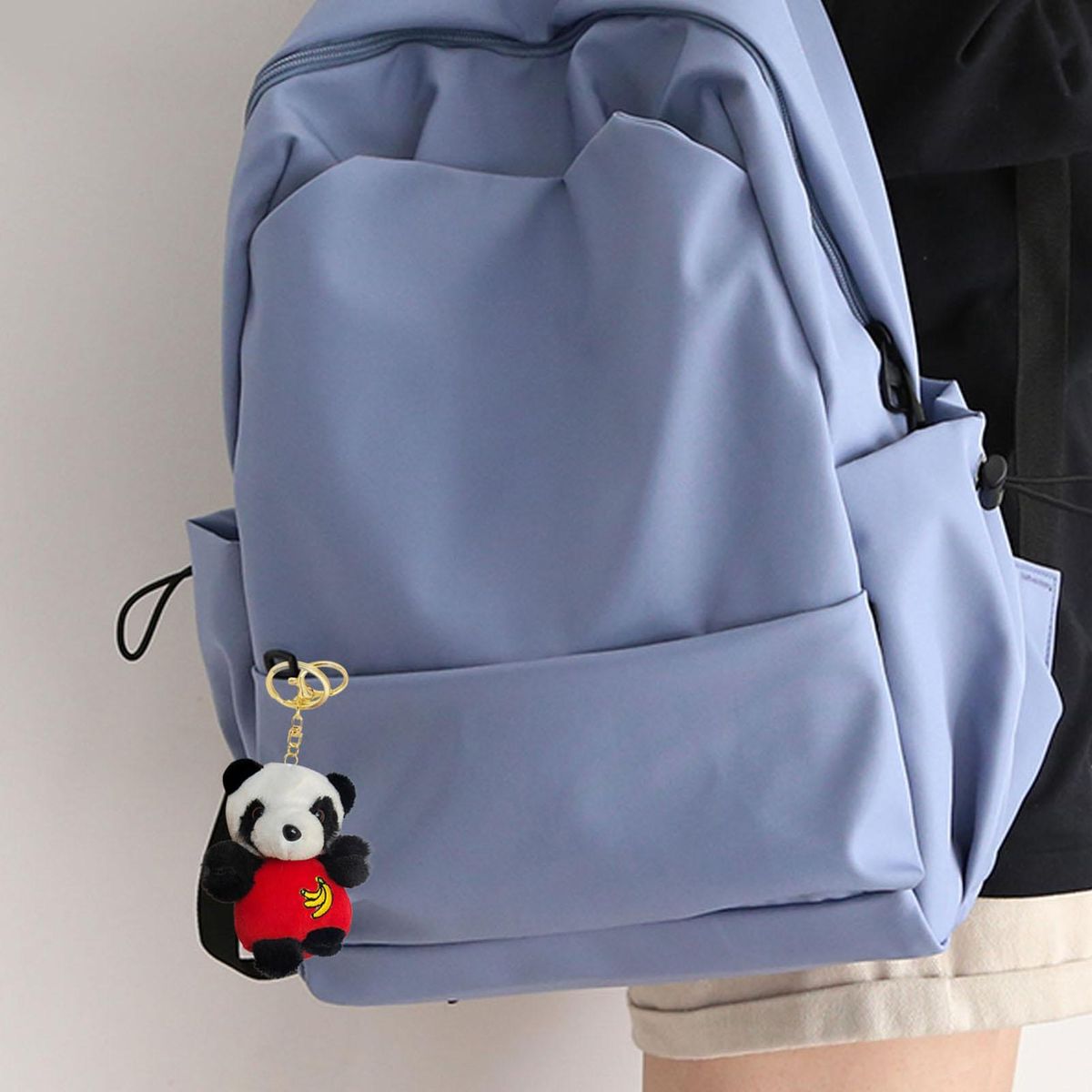 Key Holder Kawaii Black White Panda Pendant Keychain Red