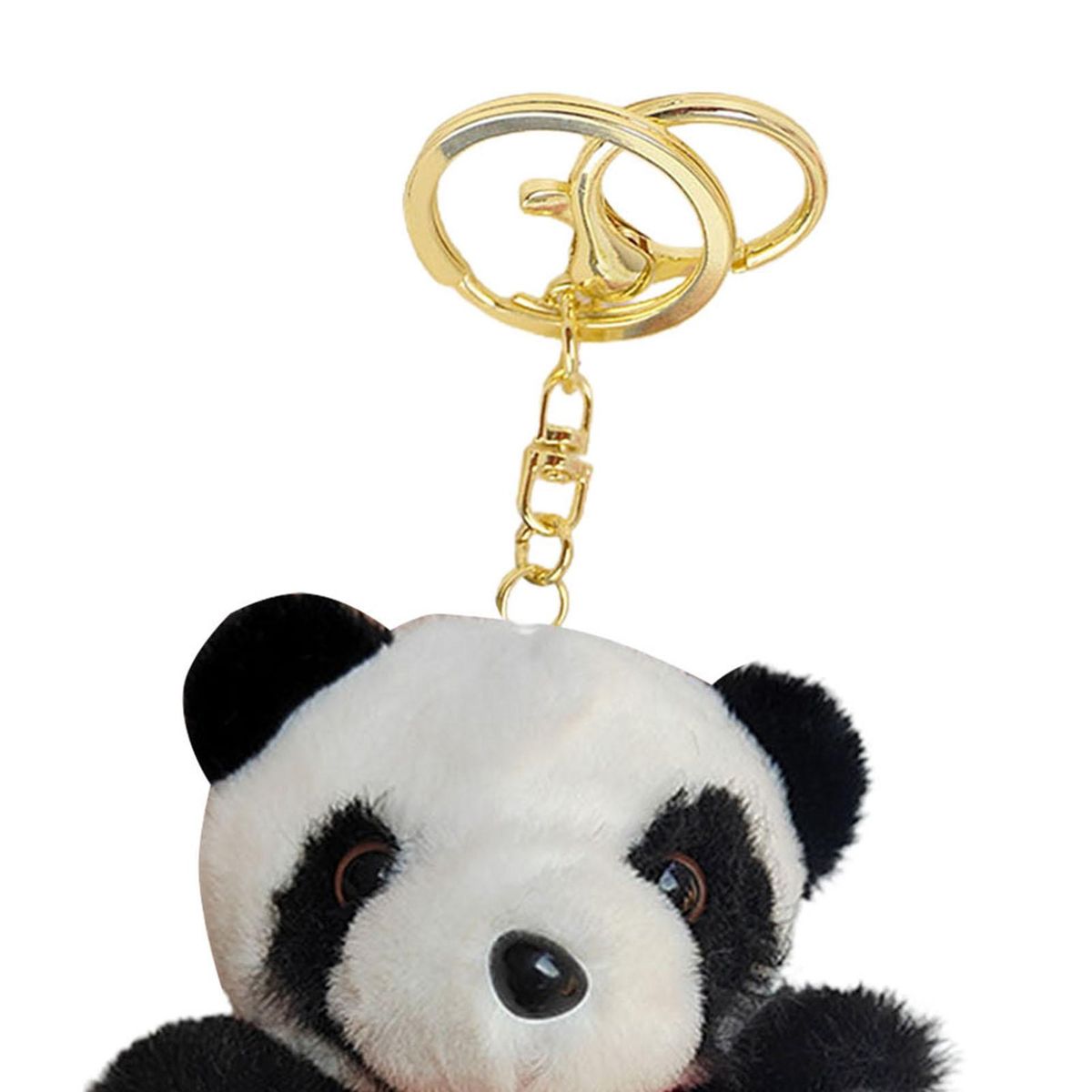 Key Holder Kawaii Black White Panda Pendant Keychain Red