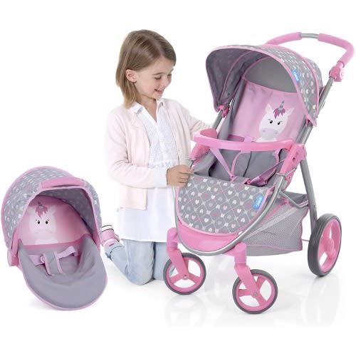 Doll Travel System With Car Seat And Stroller - 2 In 1