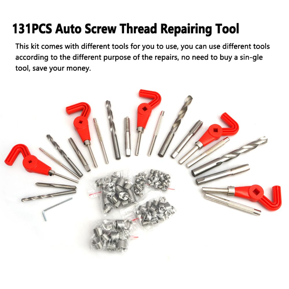 131PCS Auto Screw Thread Repairing Tool Screw Tooth