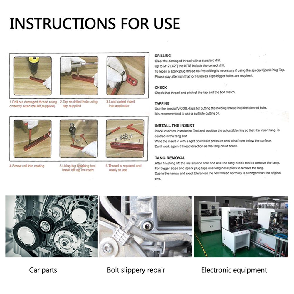 131PCS Auto Screw Thread Repairing Tool Screw Tooth
