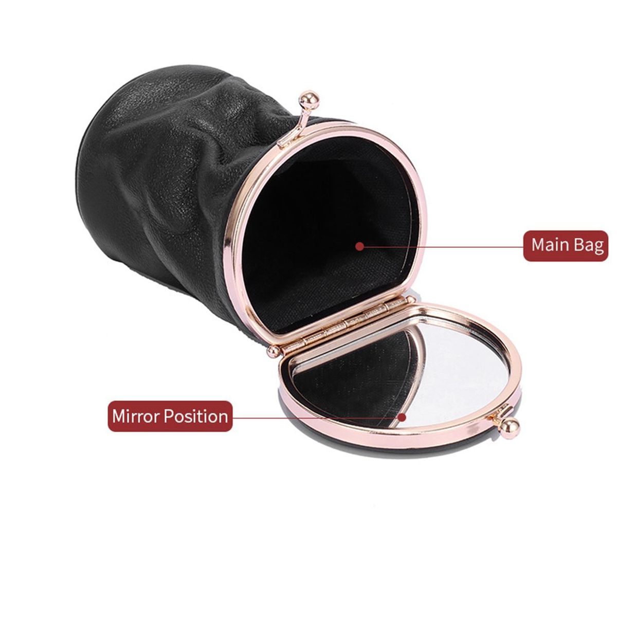 Portable Leather Lipstick Pouch Mini Cosmetic Bag Blue