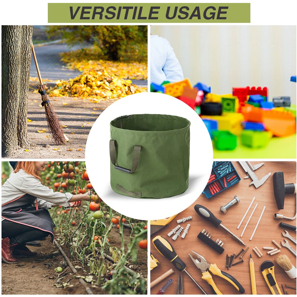 Garden Waste Bag Collapsible Canvas Reusable Water Resistant