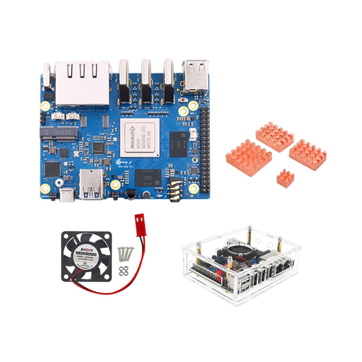 Orange Pi 5 Plus 16GB RAM RK3588 Octa-Core 2.5G Dual Ethernet Port Computer with PCIE Expansion Development Board