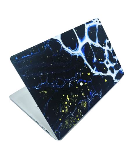 Laptop Skin Cover - Black, Blue And White Marble (Pimp Nation)