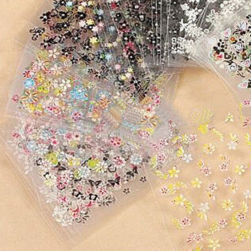 10 Sheets Nail Art Transfer Stickers 3D Design Manicure-
