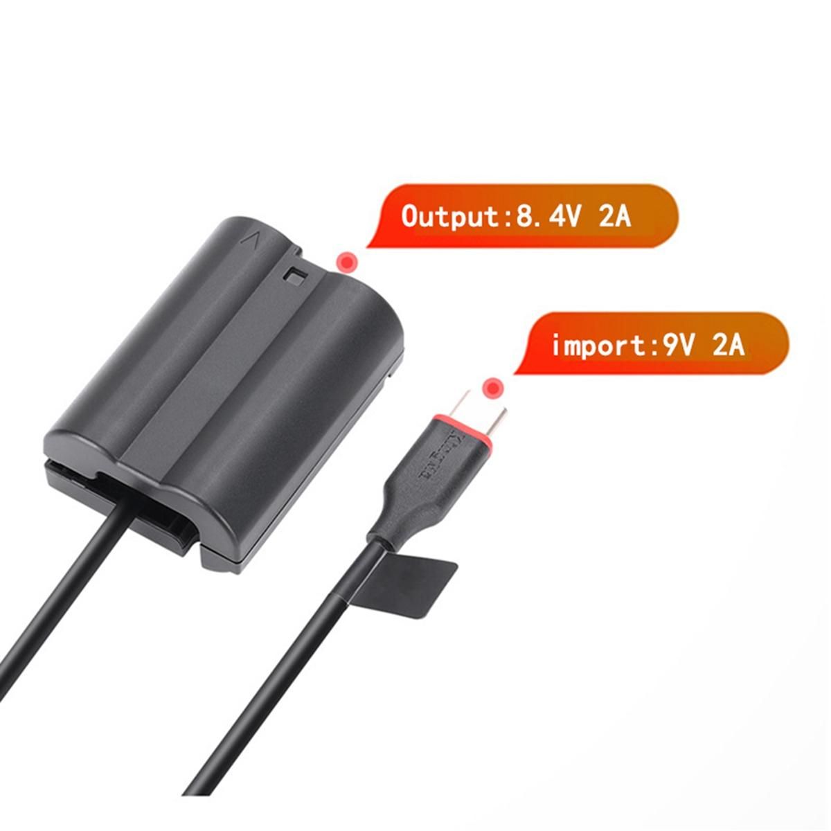 EN-EL15 Dummy Battery DC Power AC Adapter for Nikon D7000 D7100 D7200 D750 D800E D810A Z5 Z6 Z7 II Camera Charger