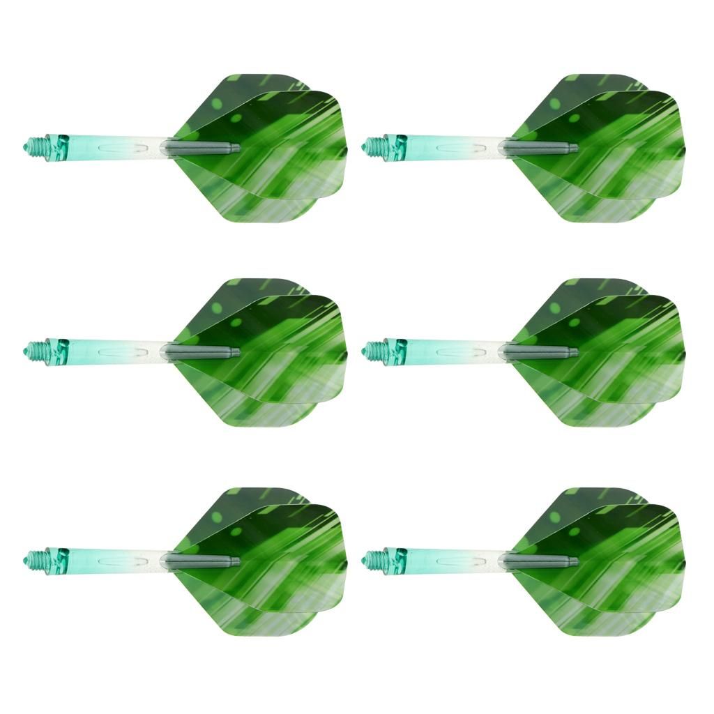 6 Set 2BA Thread Dart Stem Shaft With Matching Darts Flights Green