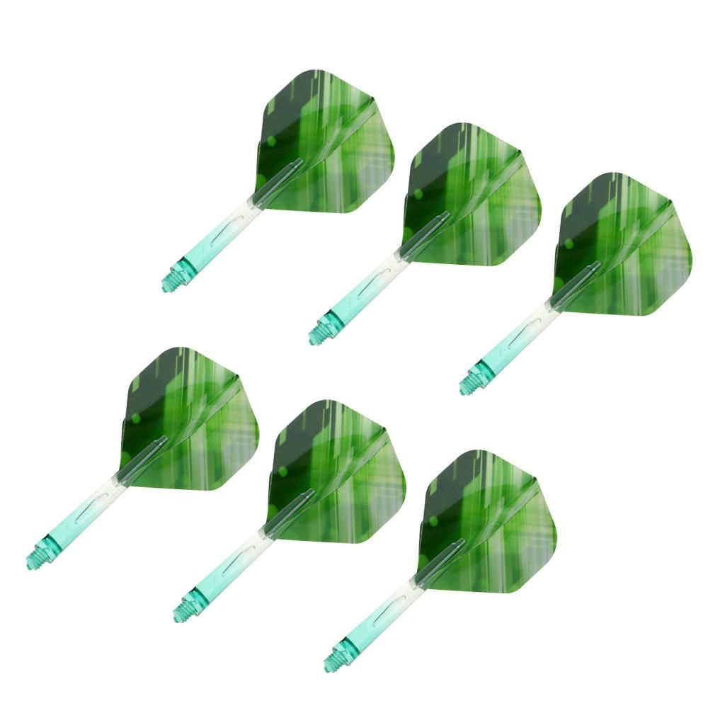 6 Set 2BA Thread Dart Stem Shaft With Matching Darts Flights Green