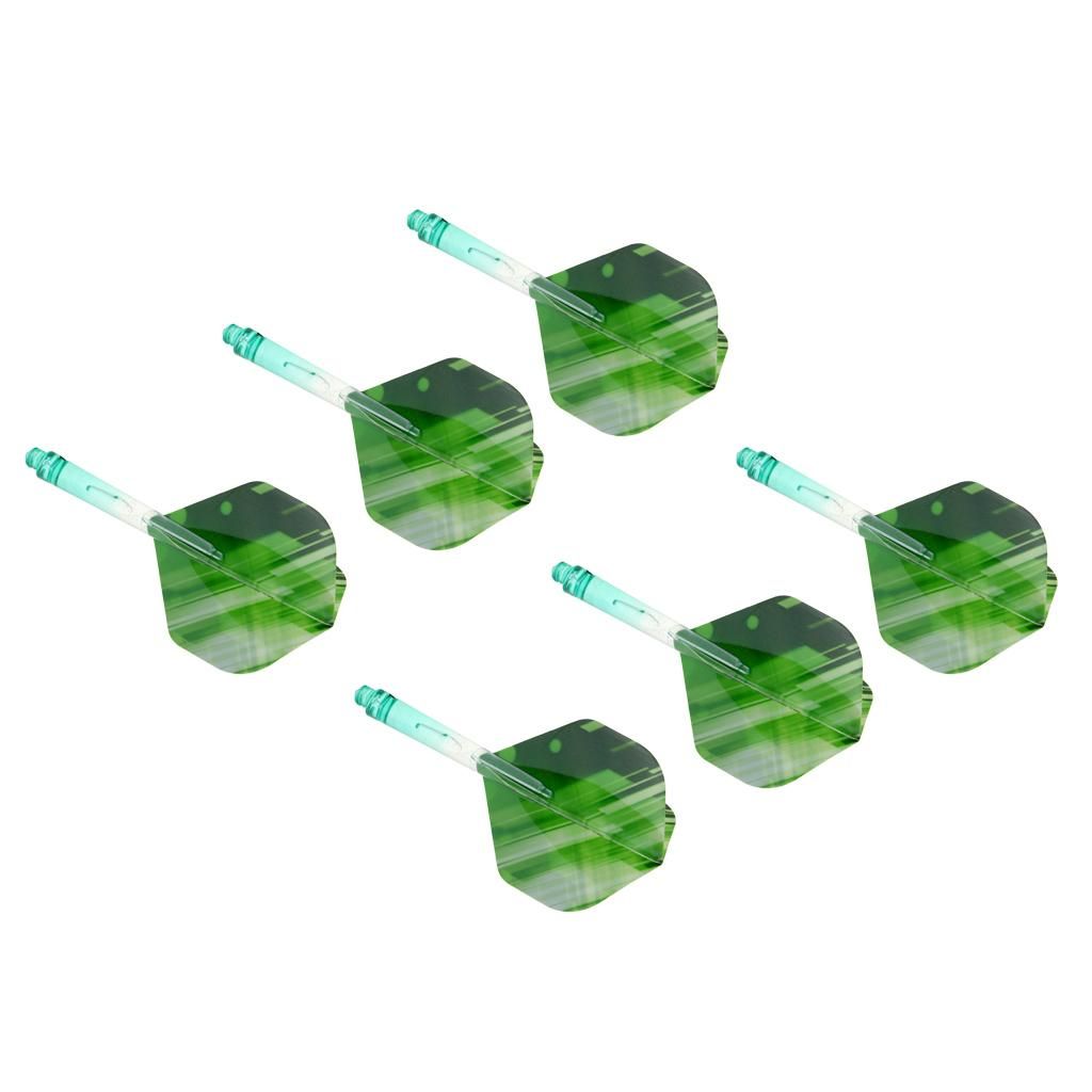 6 Set 2BA Thread Dart Stem Shaft With Matching Darts Flights Green