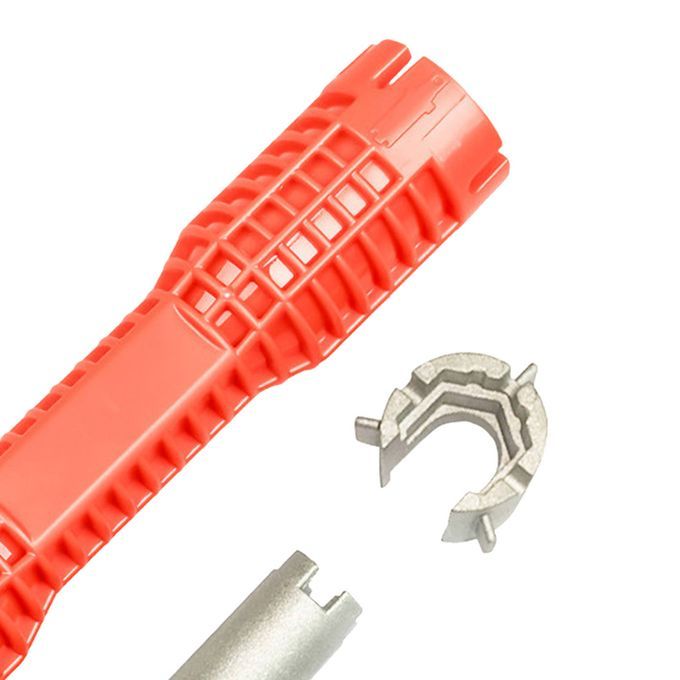 Durable Sink Installer Faucet Wrench Spanner Plumbing Dual Head Red
