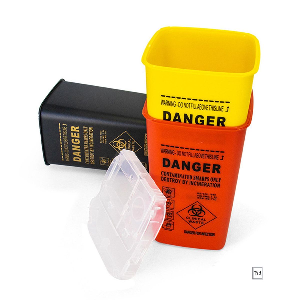 1L Sharps Container Disposable Needle Recycling Bin With Lid