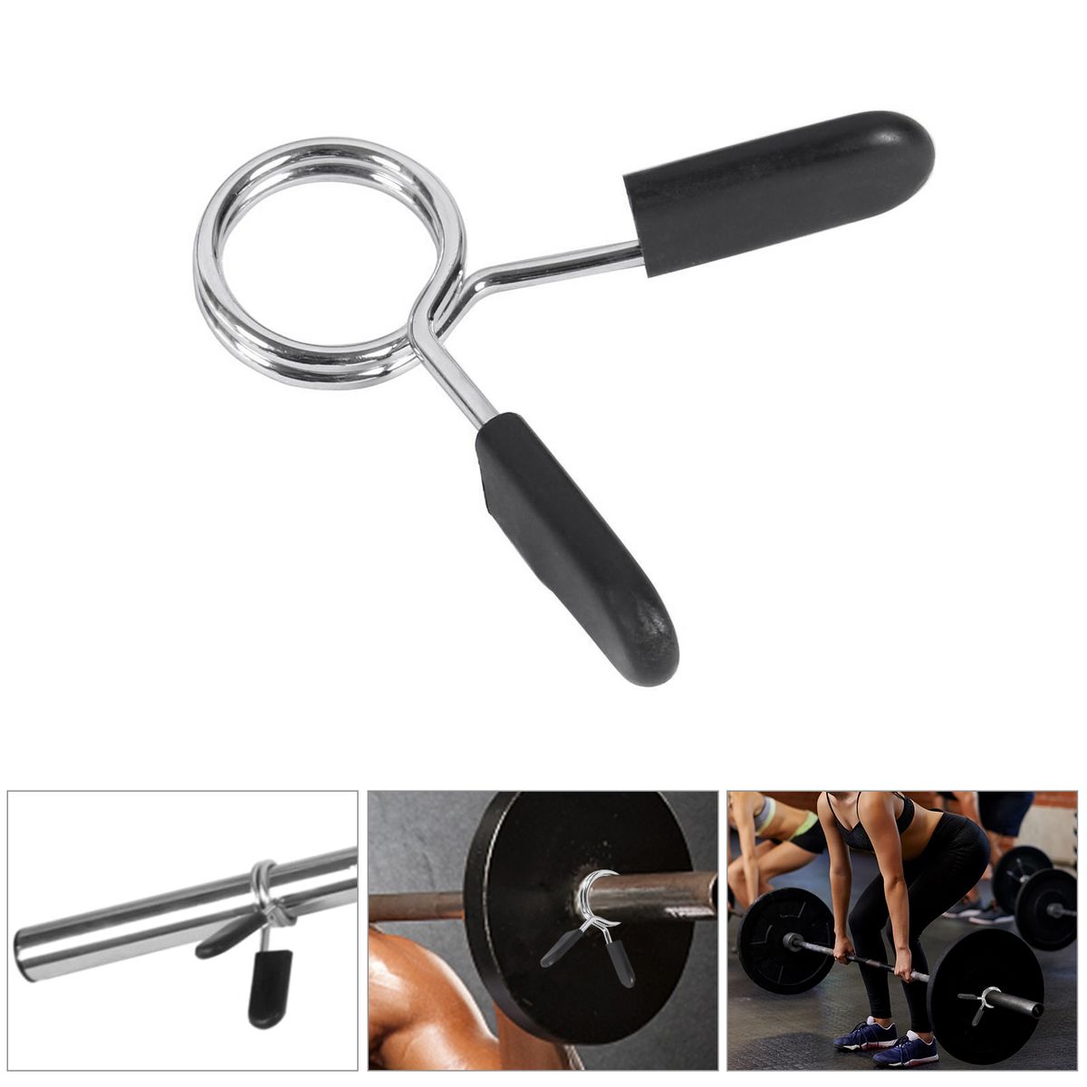 6pcs Barbell Clips Dumbbell Spring Clamps Weight Bar Locking