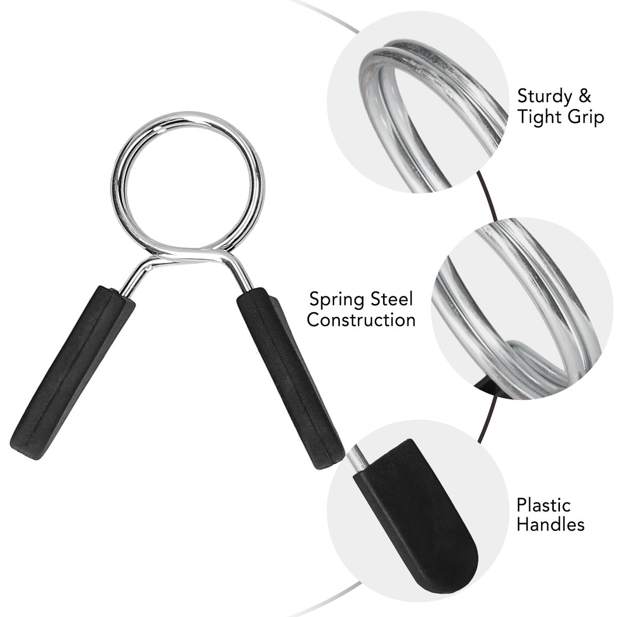 6pcs Barbell Clips Dumbbell Spring Clamps Weight Bar Locking