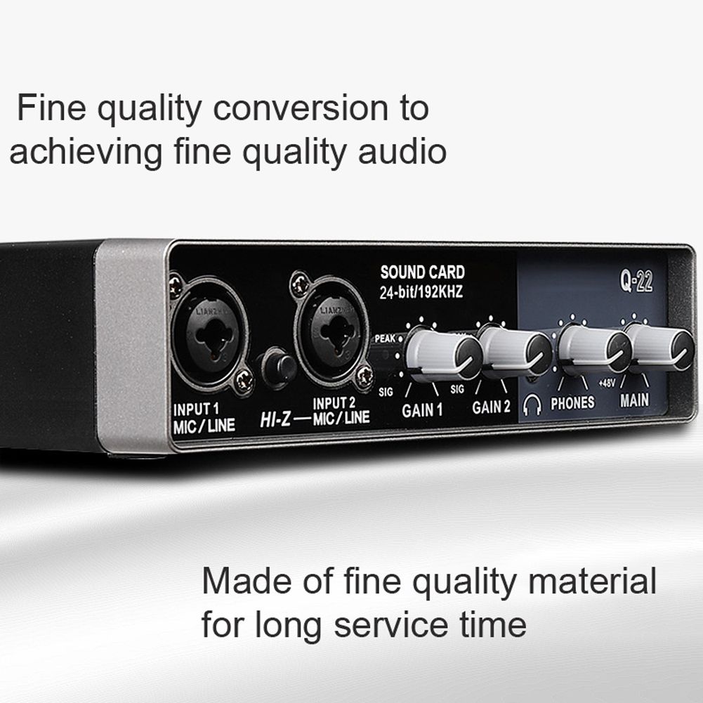 Portable Audio Interface USB Sound Card Mic Preamplifier