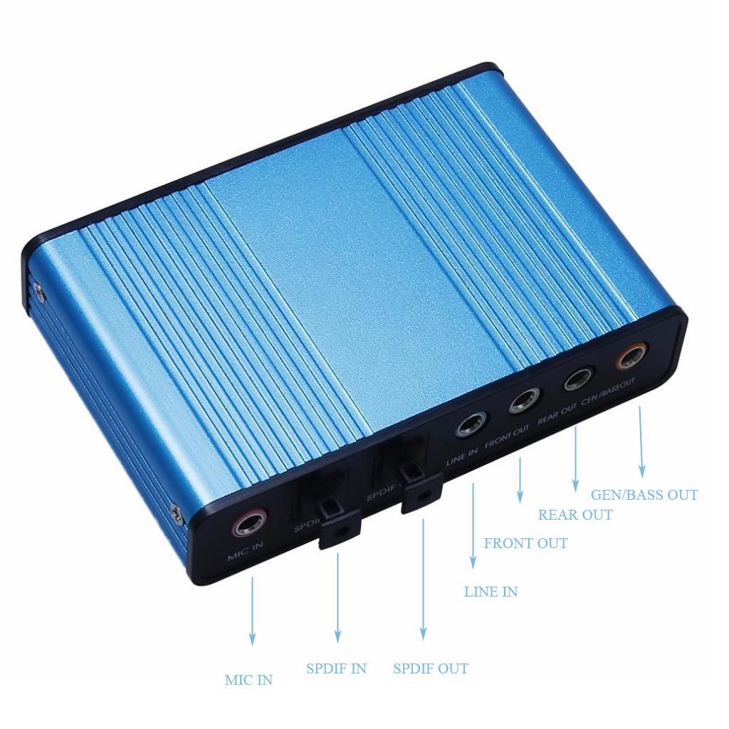 USB 6 Channel 5.1 Audio External Optical Sound-Card Adapter For