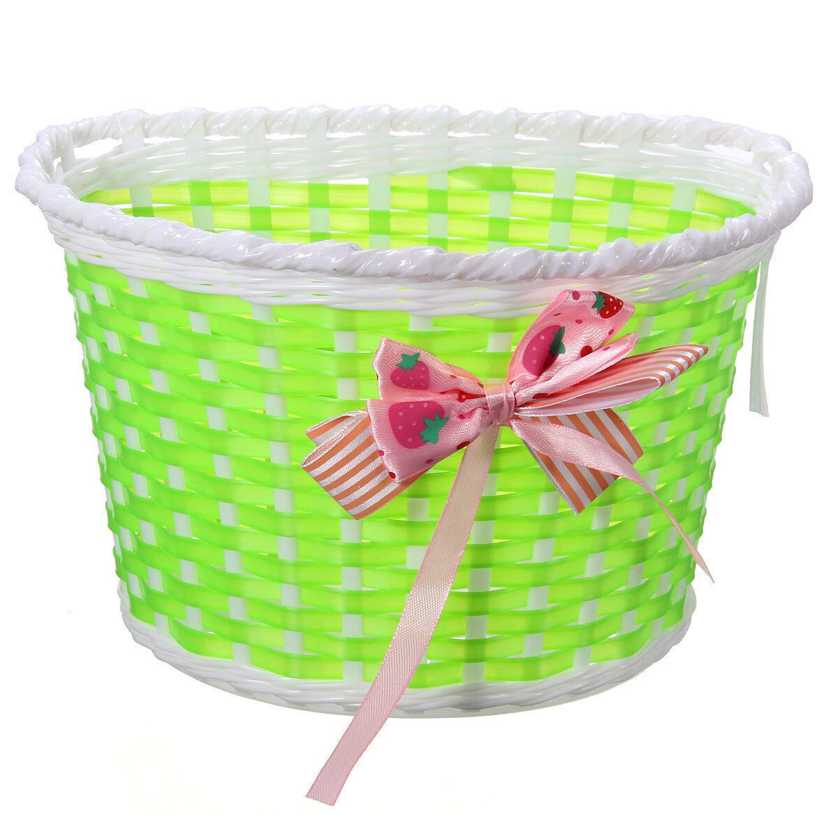Bike Flowery Front Basket Bicycle Cycle Shopping Stabilizers Children Kids Girls (Red) Green