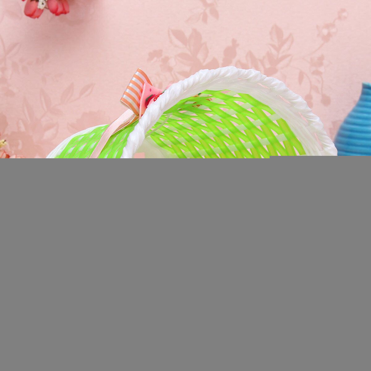 Bike Flowery Front Basket Bicycle Cycle Shopping Stabilizers Children Kids Girls (Red) Green