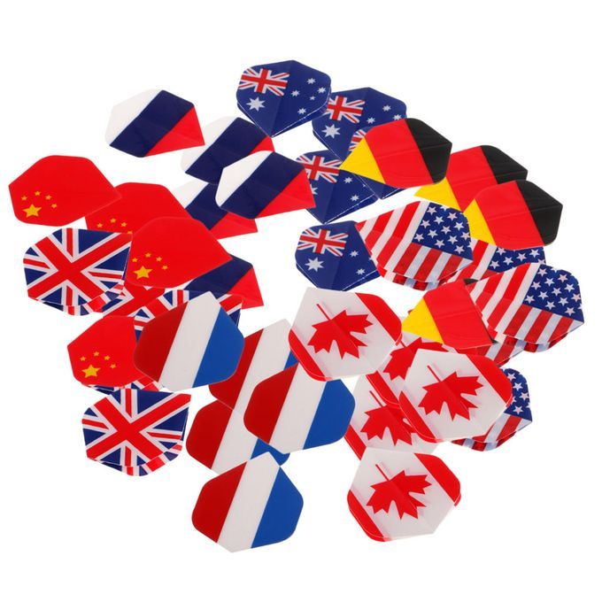 40 Pcs Extra Strong Dart Flights Standard Shape National Flag Pattern