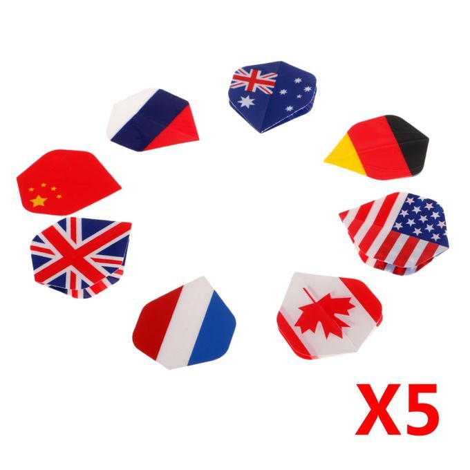 40 Pcs Extra Strong Dart Flights Standard Shape National Flag Pattern