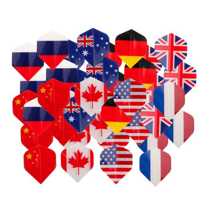 40 Pcs Extra Strong Dart Flights Standard Shape National Flag Pattern