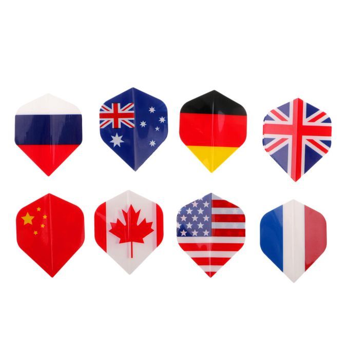 40 Pcs Extra Strong Dart Flights Standard Shape National Flag Pattern