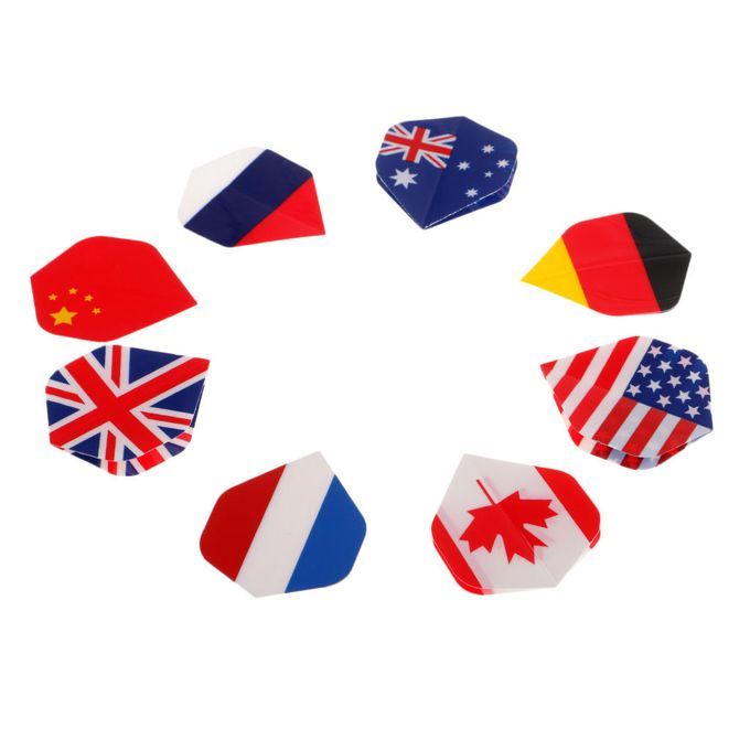 40 Pcs Extra Strong Dart Flights Standard Shape National Flag Pattern