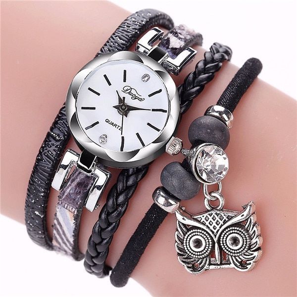 Women Quartz Wristwatches Montre Femme Leather Winding Bracelet Watch Ladies