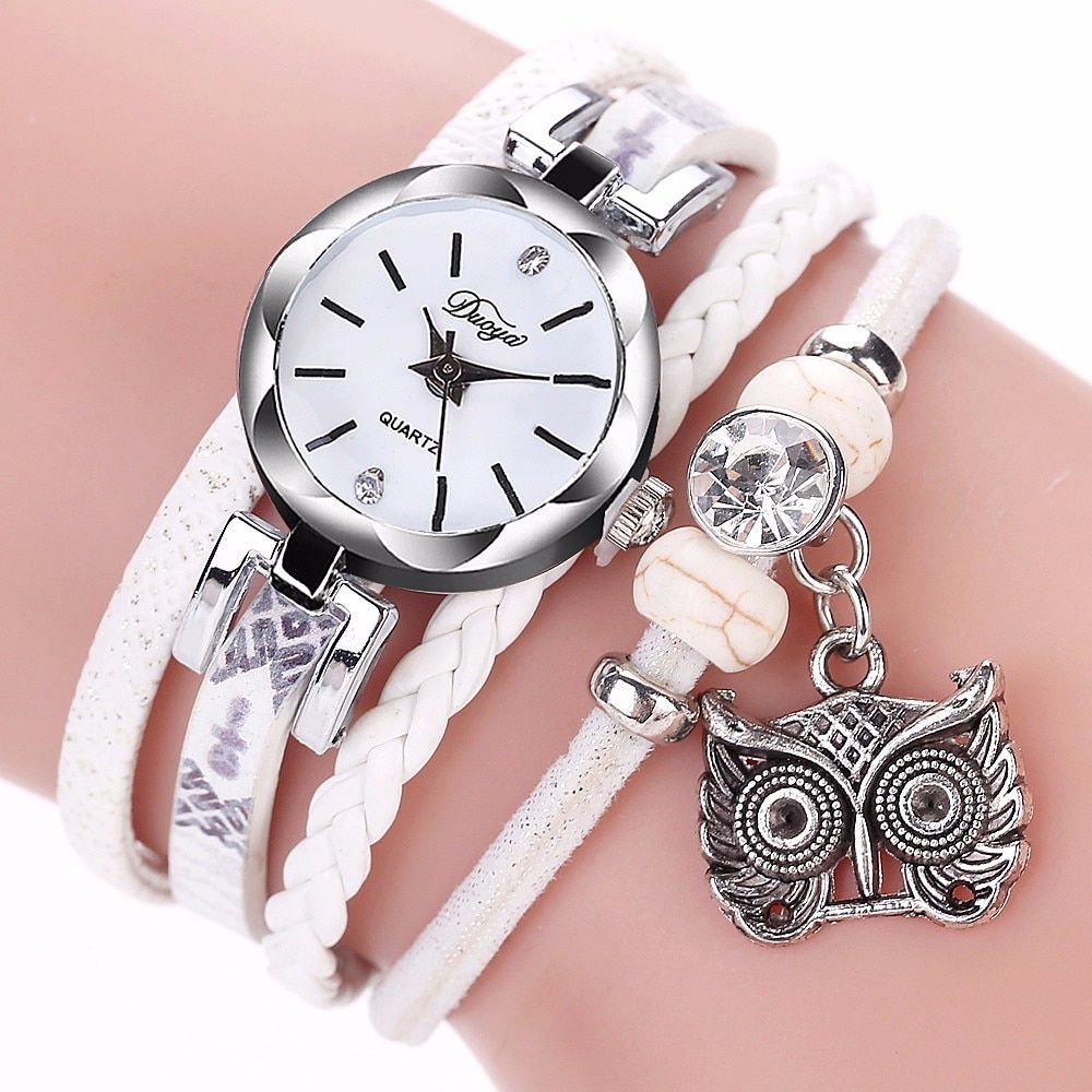 Women Quartz Wristwatches Montre Femme Leather Winding Bracelet Watch Ladies