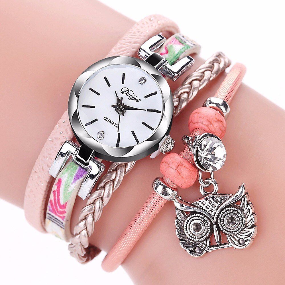 Women Quartz Wristwatches Montre Femme Leather Winding Bracelet Watch Ladies