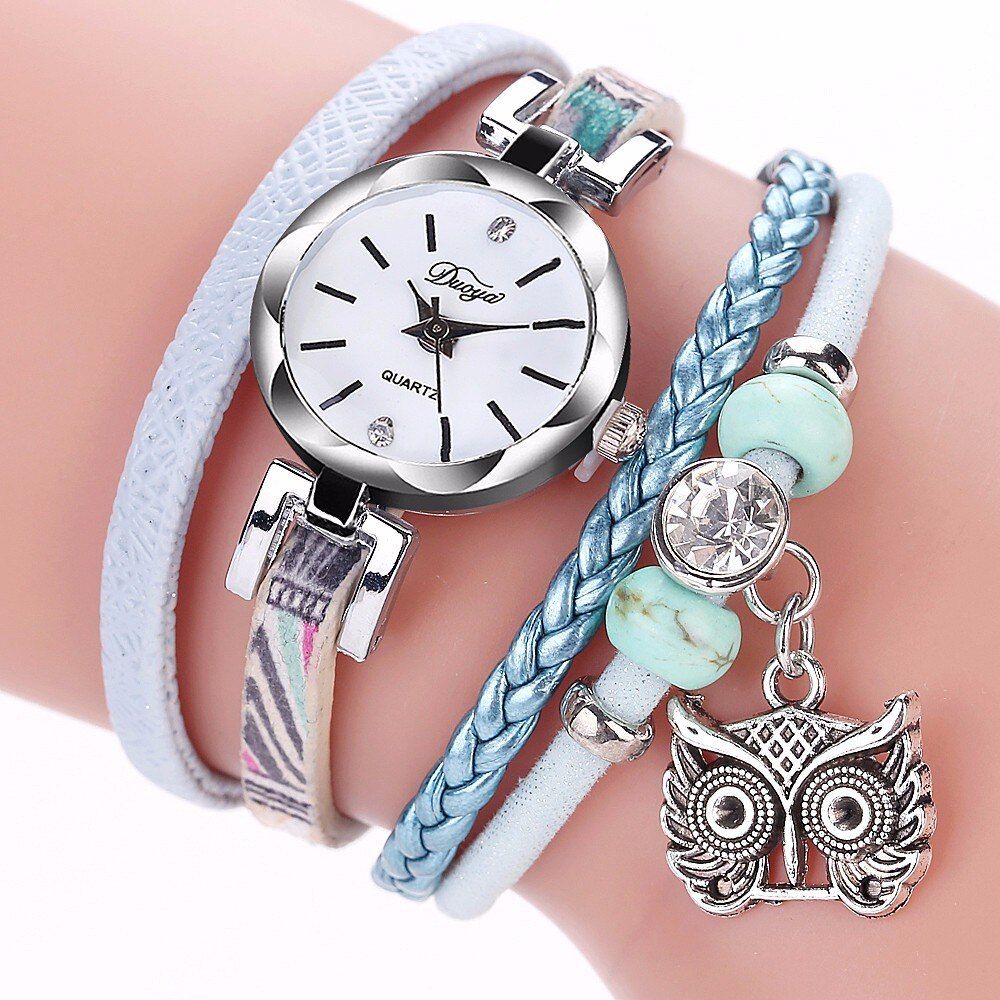 Women Quartz Wristwatches Montre Femme Leather Winding Bracelet Watch Ladies