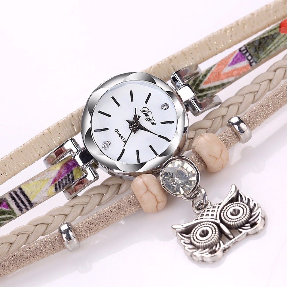 Women Quartz Wristwatches Montre Femme Leather Winding Bracelet Watch Ladies