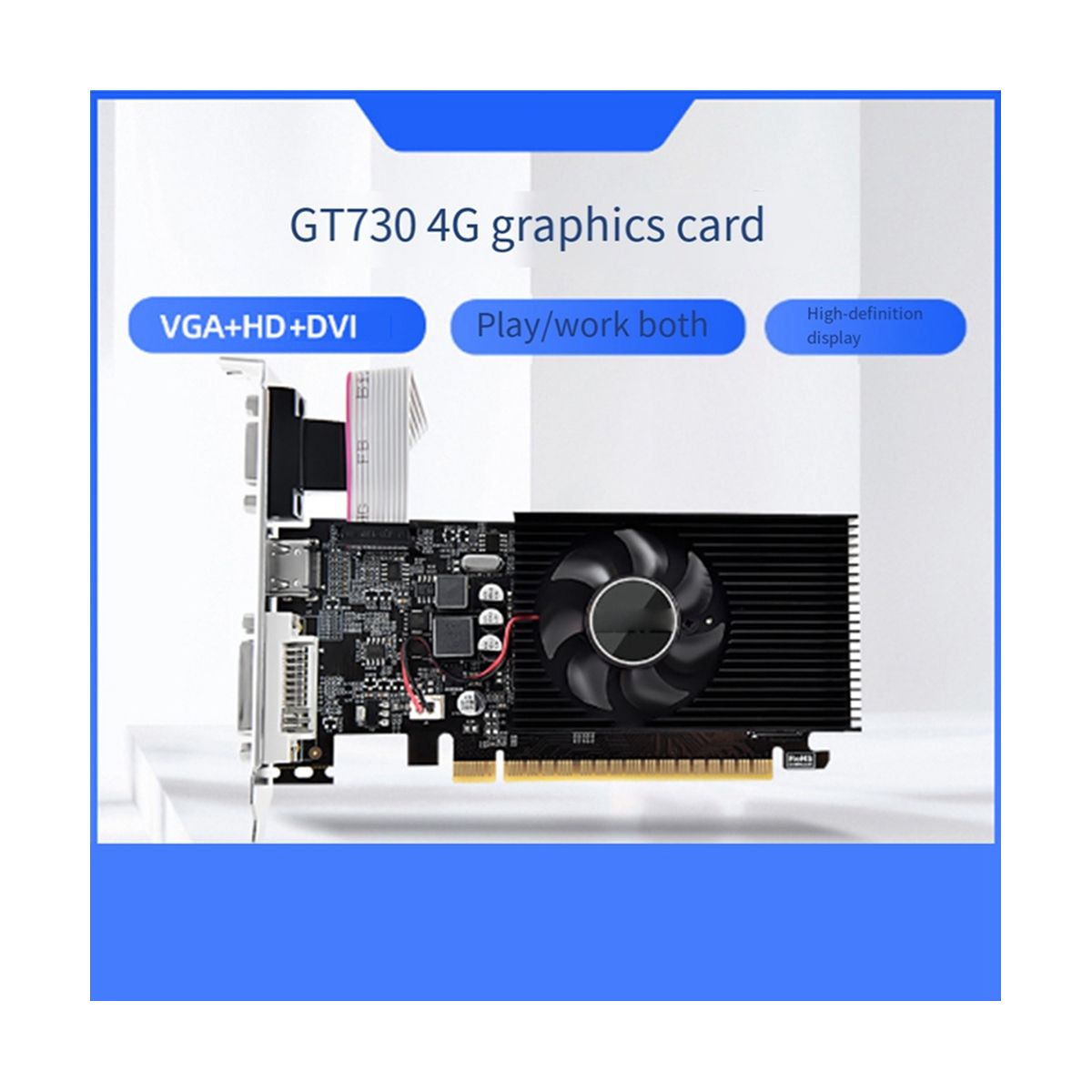 GT730 4G Game Graphics Card Fan Cooling Desktop Computer