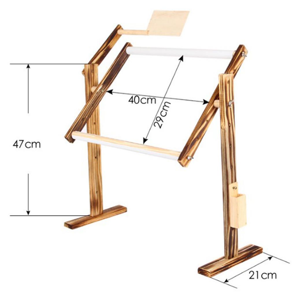 Retro Adjustable Wooden Needlework Work Table Rack