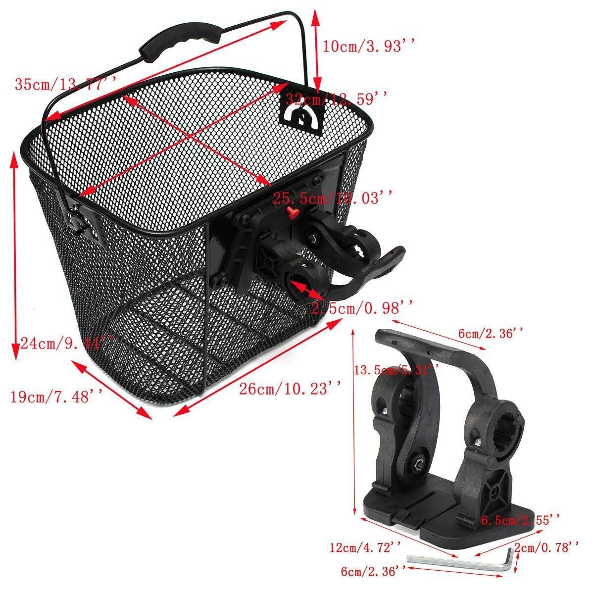 Bike/Bicycle/Cycle Metal Mesh Basket & Quick Release Bracket Shopping Handle New