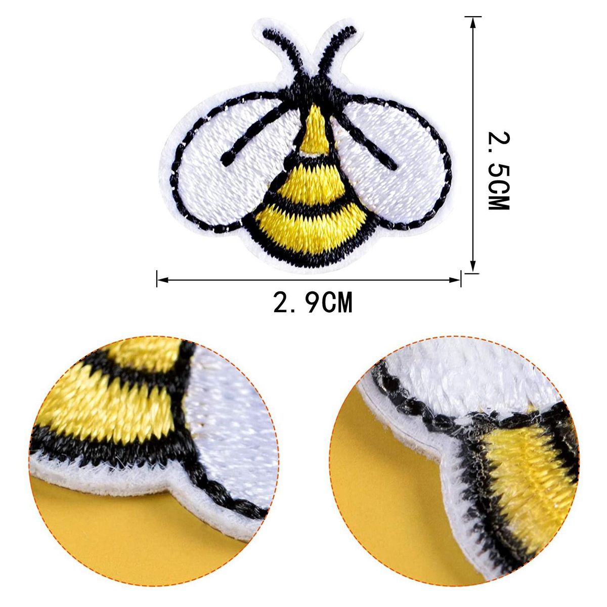 20 PCS Bee Sewing Patches Embroidered Applique I