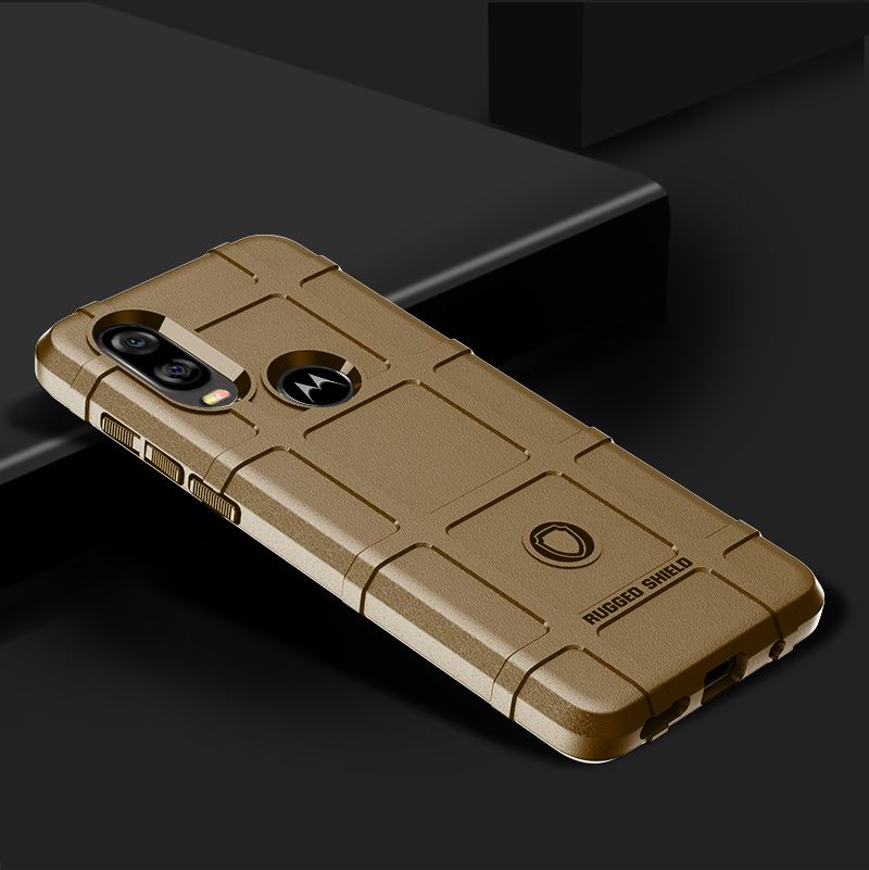 Motorola Moto One Vision Case With Full Cover Film - Brown