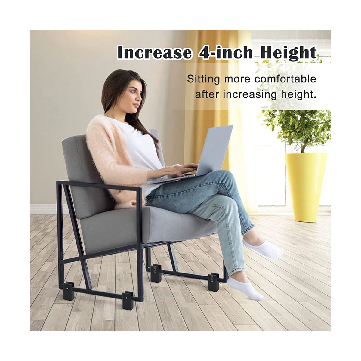 Adjustable Bed Risers 4In,Furniture Risers wit