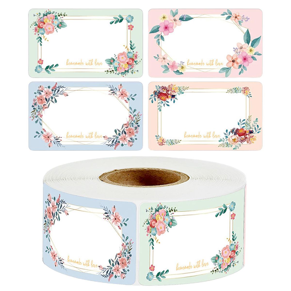 250Pcs Name Labels Flower DIY Sticky Refrigerator Note Labels
