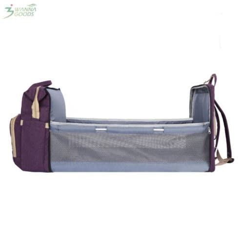 Baby Diaper Bag With Changing Station Foldable Bed Crib Backpack