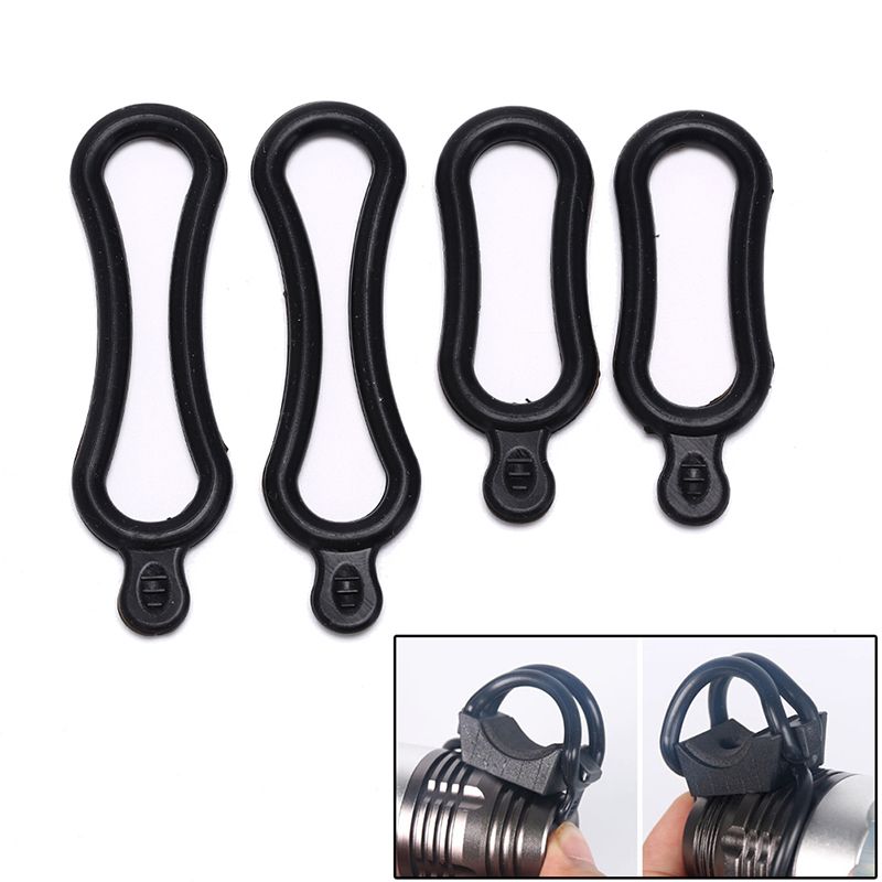 Useful 4pcs Black Rubber Band Pvc Ring For T6 Led Headlight