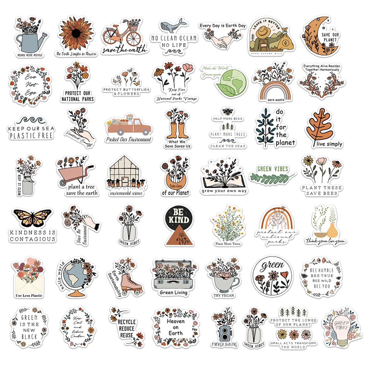 50Pcs Laptop Stickers Cartoon Decals Scrapbook Luggage Graffiti Stickers