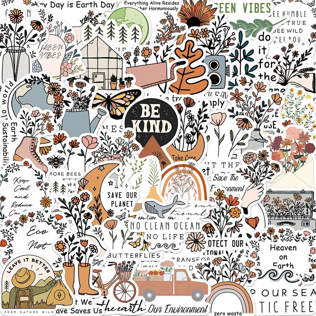 50Pcs Laptop Stickers Cartoon Decals Scrapbook Luggage Graffiti Stickers