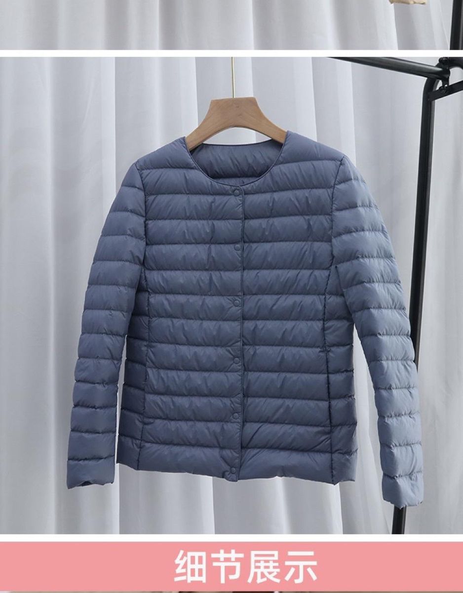 2022 New Round Neck Down Coat for Women's Warm and Thin Inner Tank Short V-Neck Collarless Inner