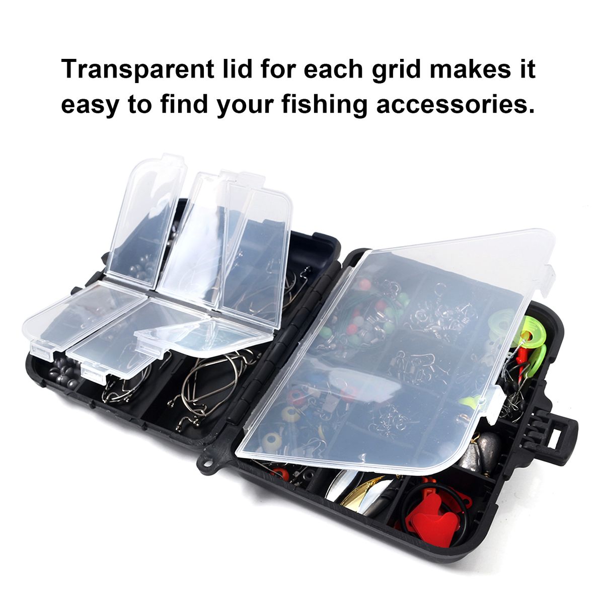 188pcs Fishing Accessories Kit With Tackle Box Pliers Jig