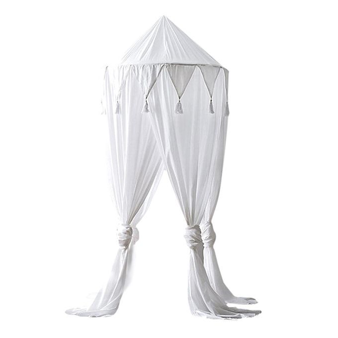 Kids Bed Canopy Hanging  Net Crib Castle Tent Nursery White